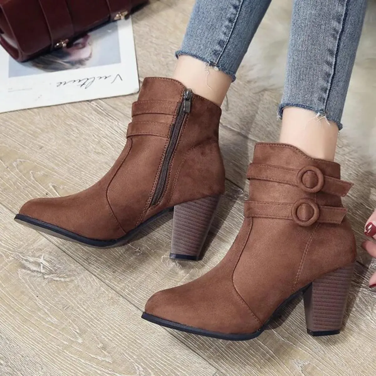 2023 nuovi stivali da donna primavera e autunno tempo libero comodi tacchi alti moda outdoor elegante versatile grande donna