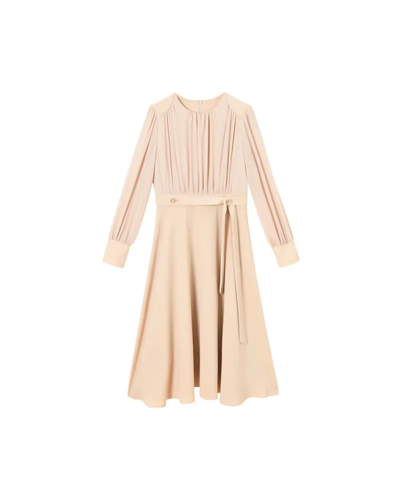 23 Nuova gonna autunnale a pieghe, elegante, sottile, minimalista, pendolare, quotidiana a maniche lunghe per donna 230