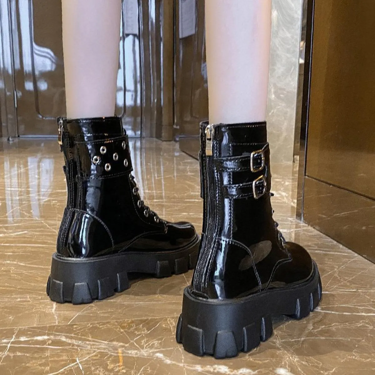35 43 Scarpe da donna per la primavera autunno 2023 Stivali da donna nuovi e corti con tacco alto da donna da 5,5 cm