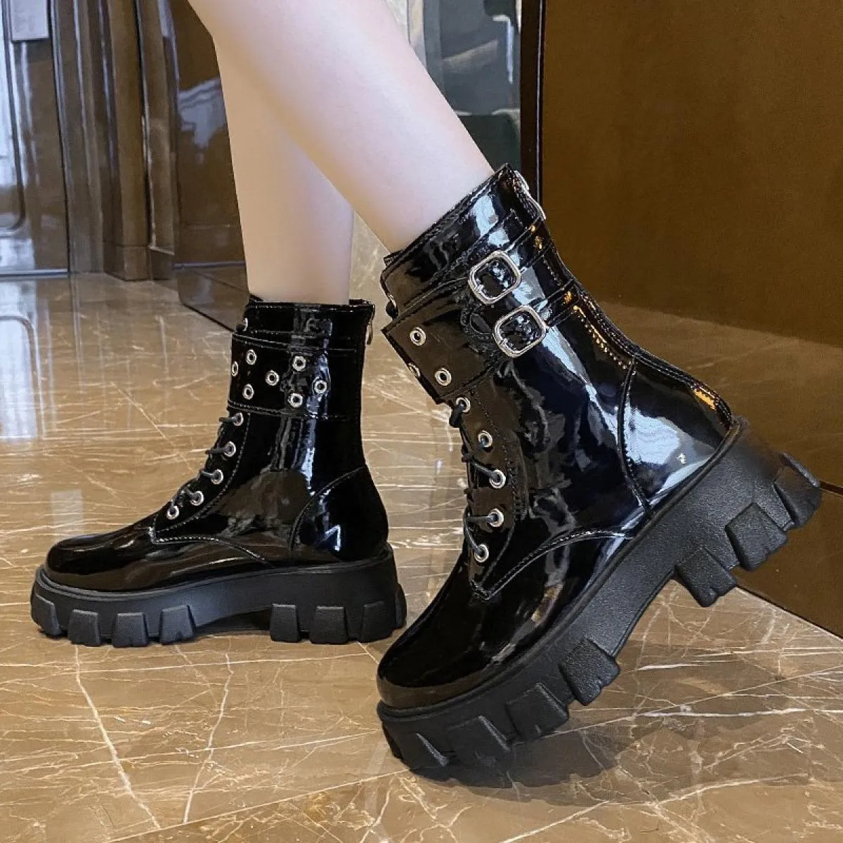 35 43 Scarpe da donna per la primavera autunno 2023 Stivali da donna nuovi e corti con tacco alto da donna da 5,5 cm