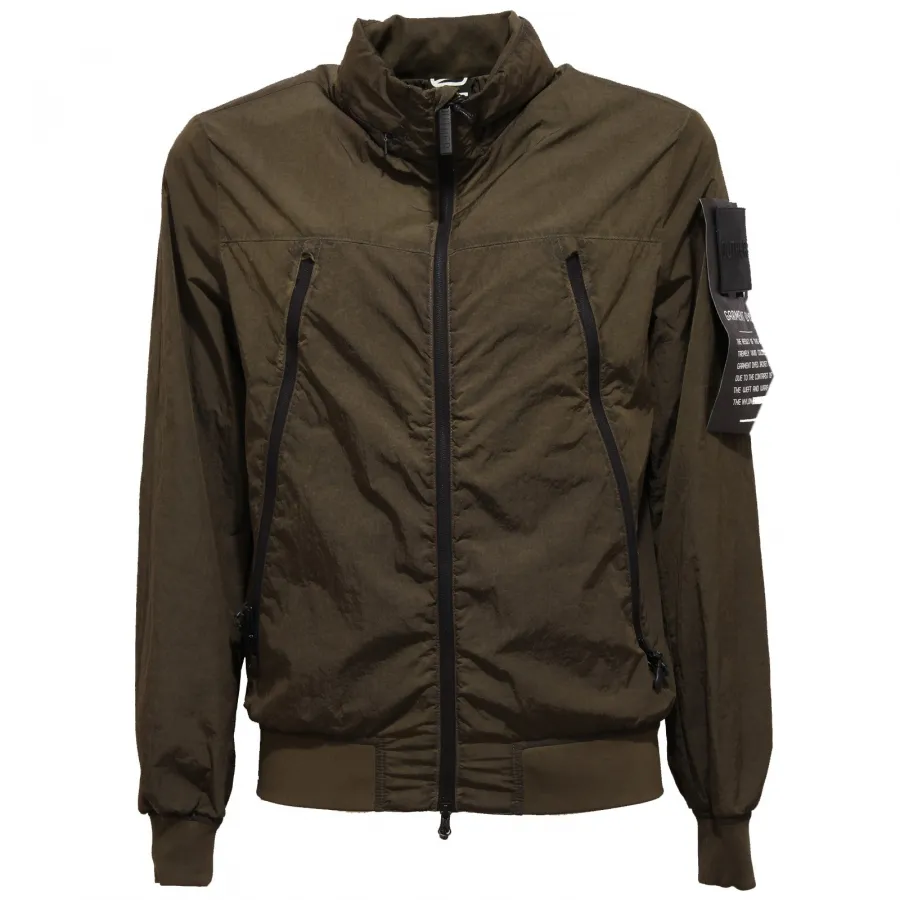 5104J giubbotto antivento uomo OUTHERE GARMENT DYED bomber green jacket man