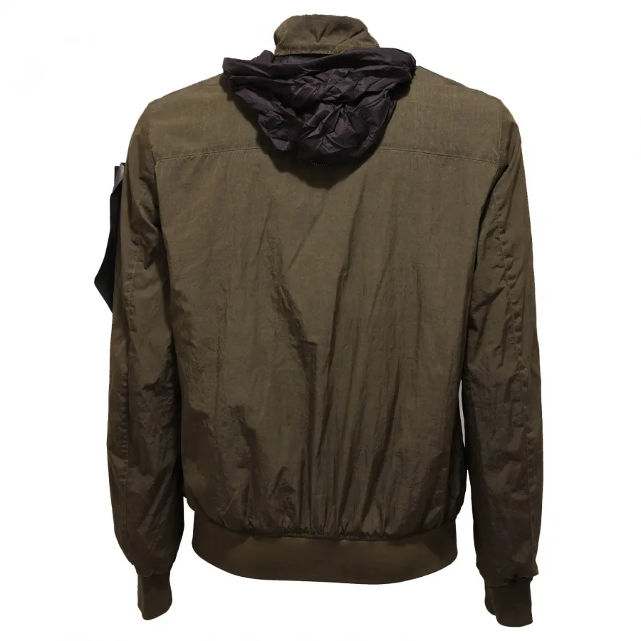 5104J giubbotto antivento uomo OUTHERE GARMENT DYED bomber green jacket man