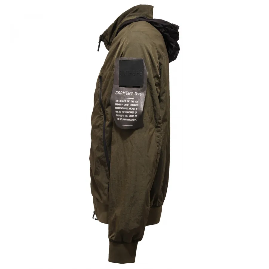 5104J giubbotto antivento uomo OUTHERE GARMENT DYED bomber green jacket man