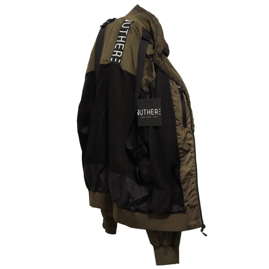 5104J giubbotto antivento uomo OUTHERE GARMENT DYED bomber green jacket man
