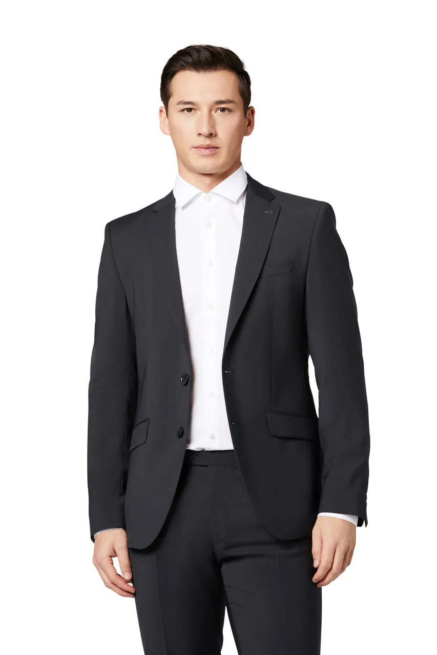 Abito digel drop quattro corto slim fit blu scuro lana marzotto super 100's