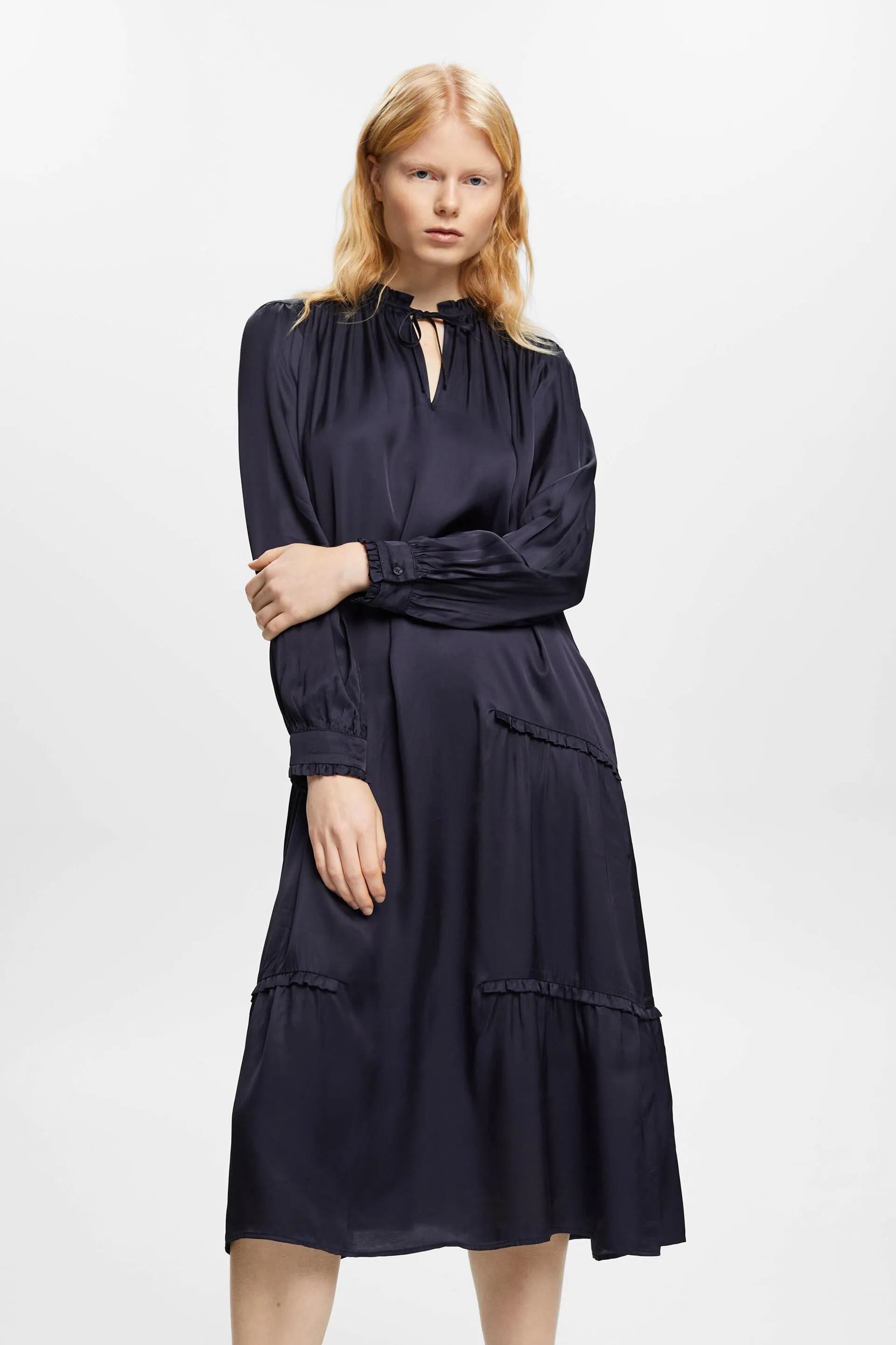 Abito midi drappeggiato