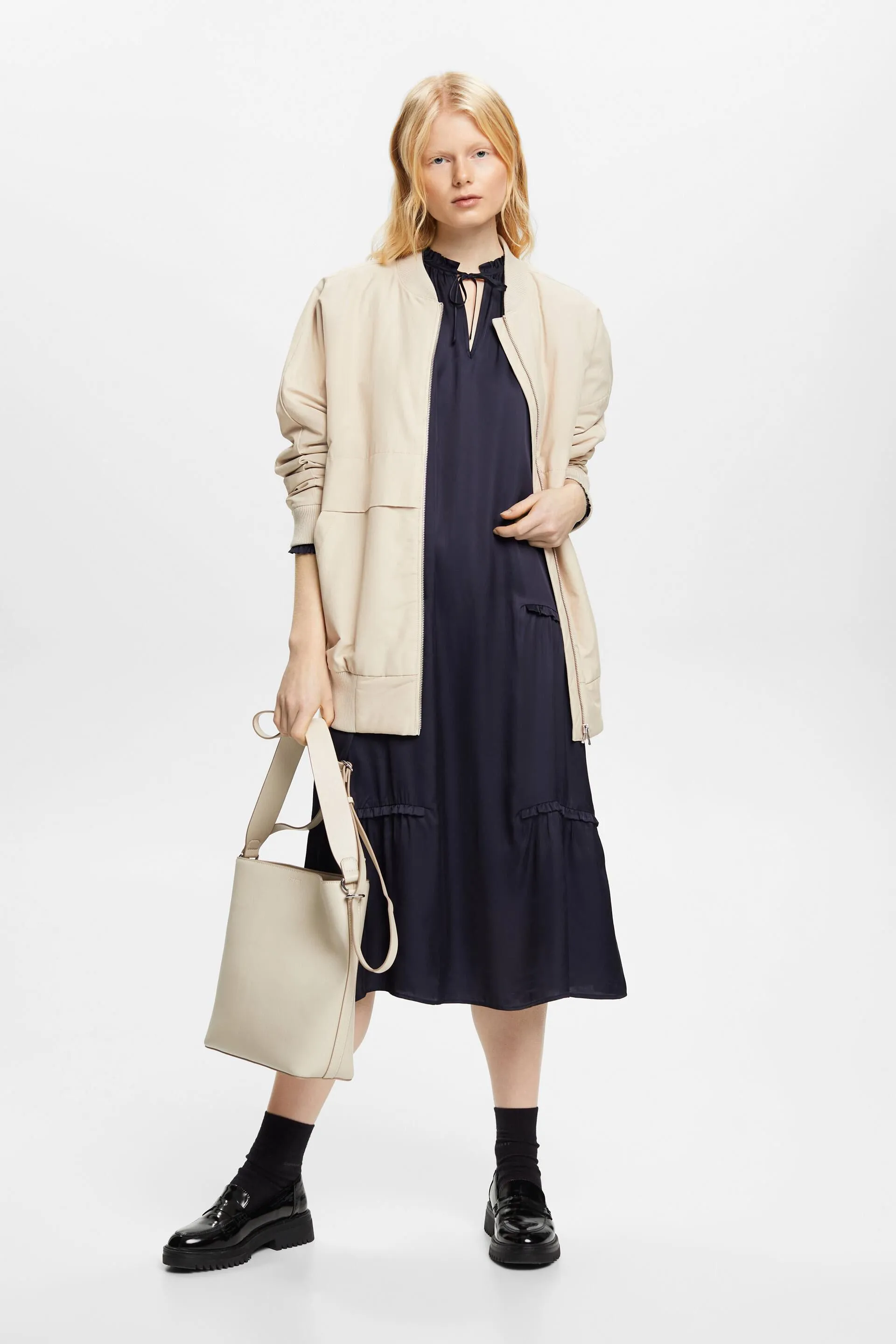 Abito midi drappeggiato
