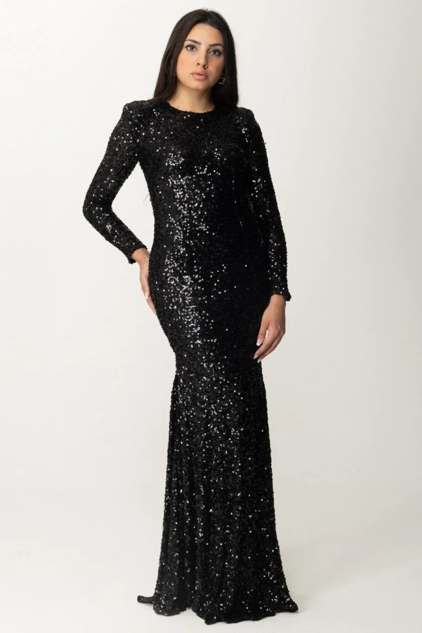 Abito red carpet in paillettes Nero