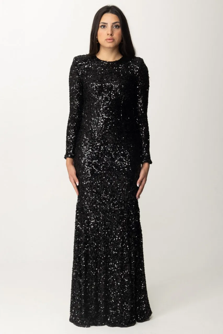 Abito red carpet in paillettes Nero