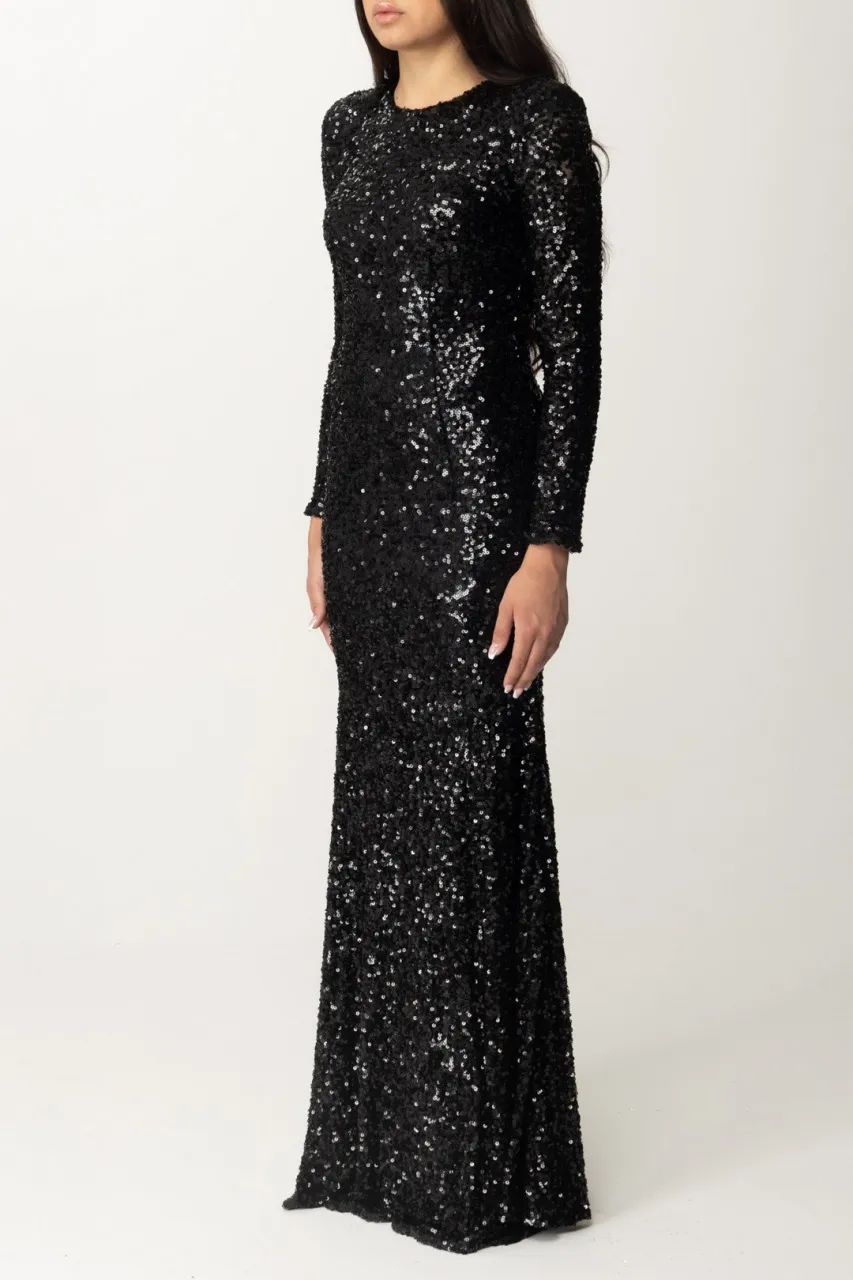 Abito red carpet in paillettes Nero