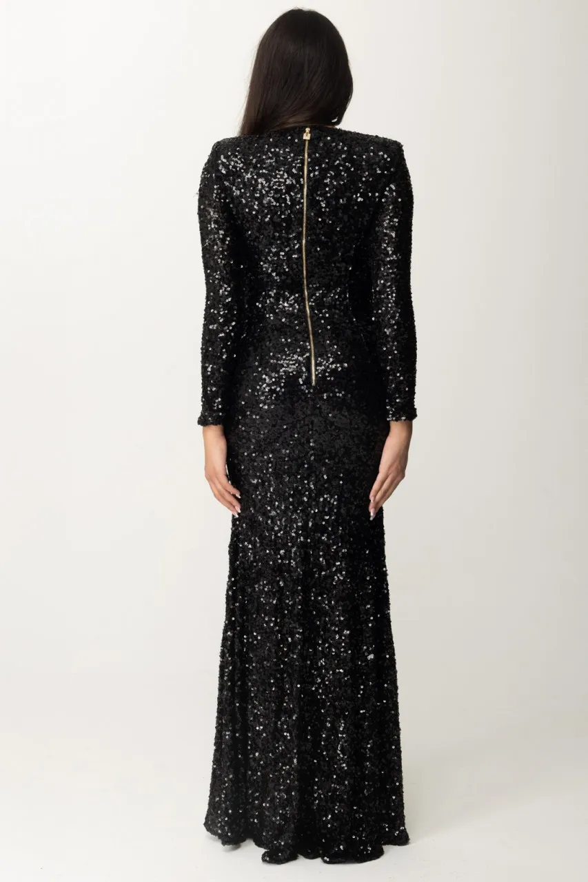 Abito red carpet in paillettes Nero