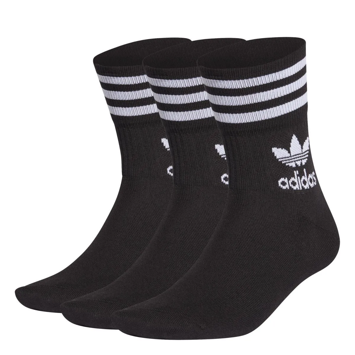 Adidas Calze Mid Cut 3 Paia Uomo Nero Bianco