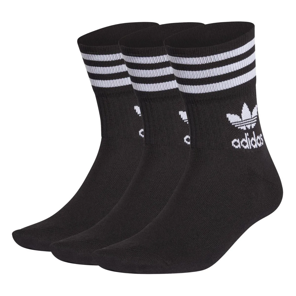 Adidas Calze Mid Cut 3 Paia Uomo Nero Bianco