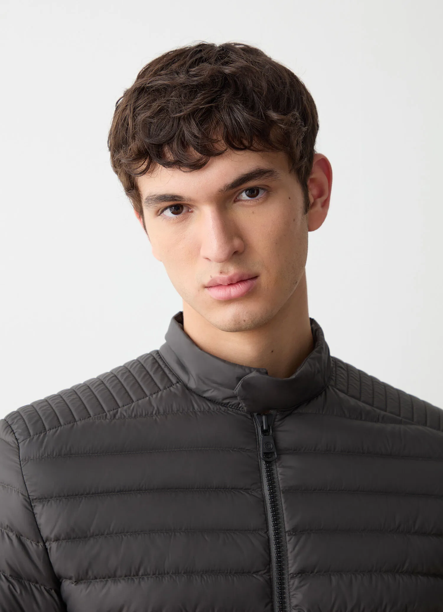 Autumn-weight padded biker jacket with drawstring