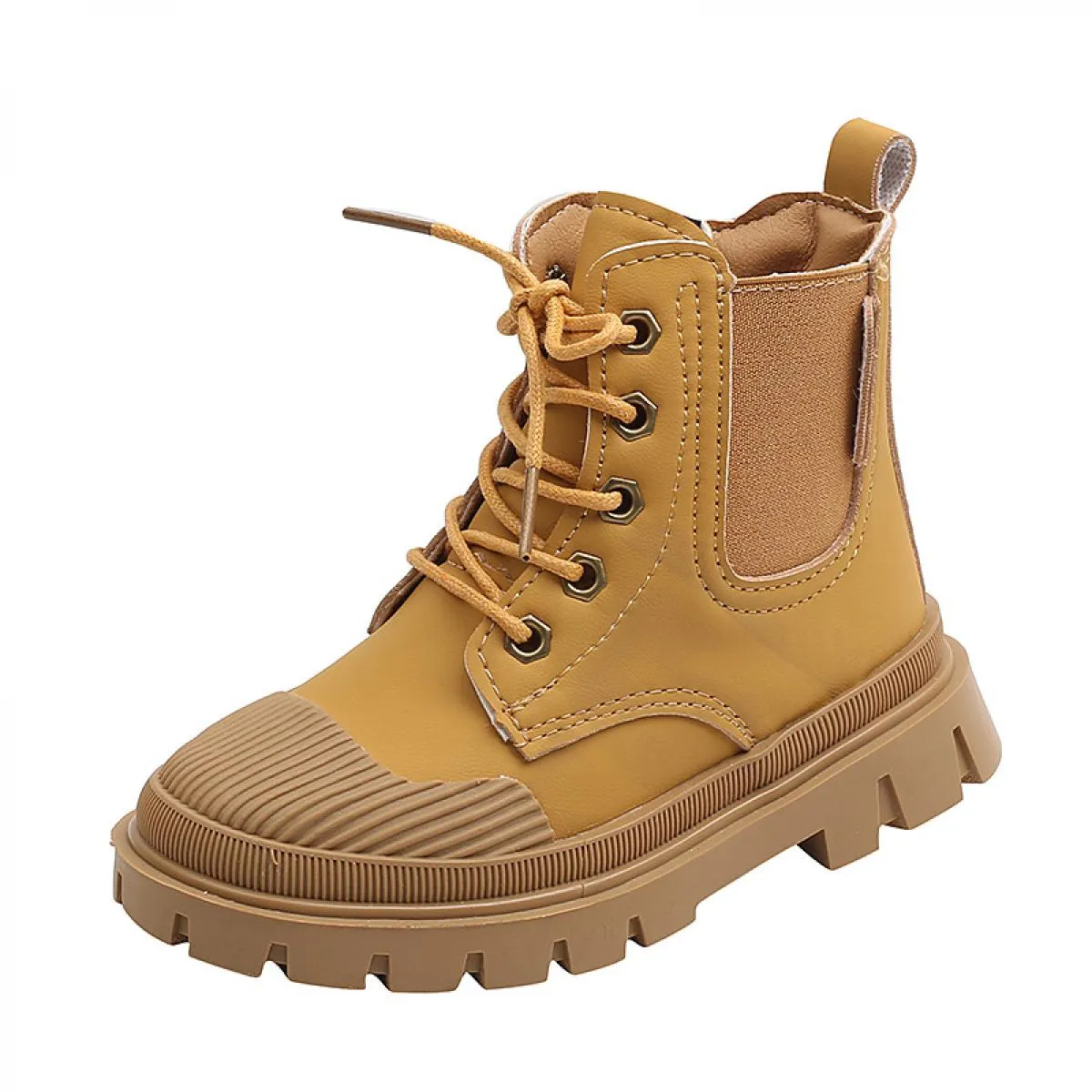Bellissime scarpe da passeggio per esterni alte per bambini Stivali con plateau stringati per il tempo libero per bambini Scarpe