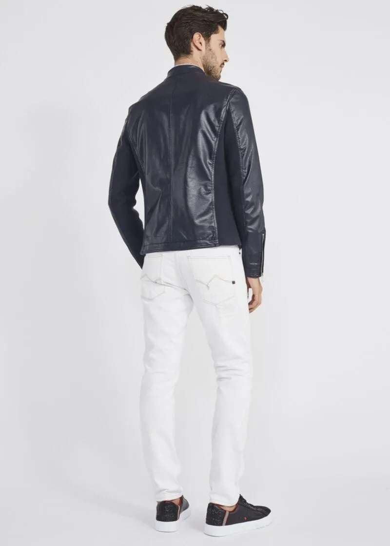 Biker jacket effetto pelle