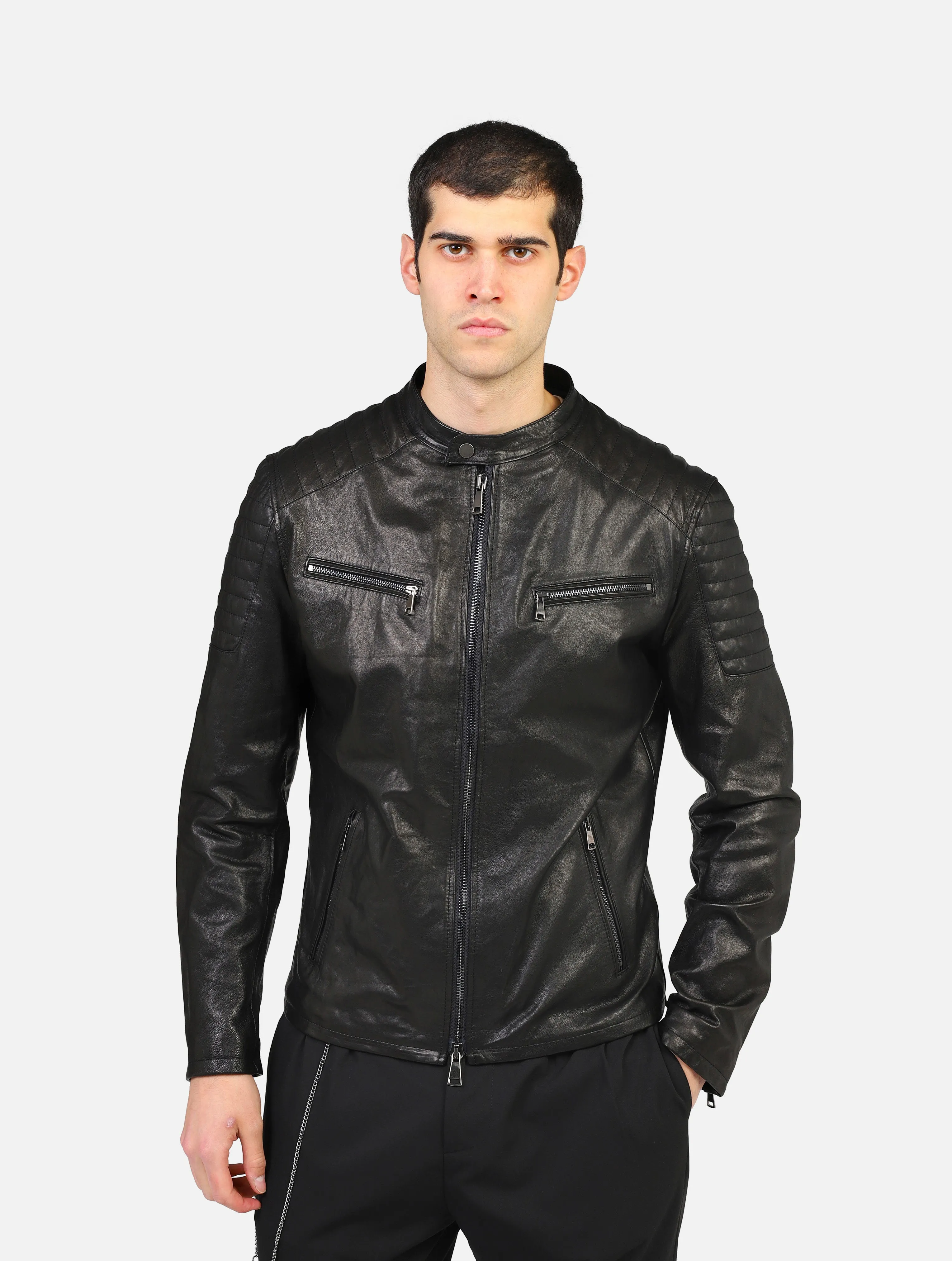 biker PRIVATE LABEL 1825 PELLE VINTAGEPELLE VINTAGE NERONERO
