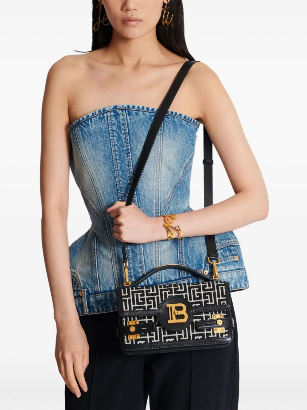 Borsa a spalla B-buzz 24 in tela jacquard