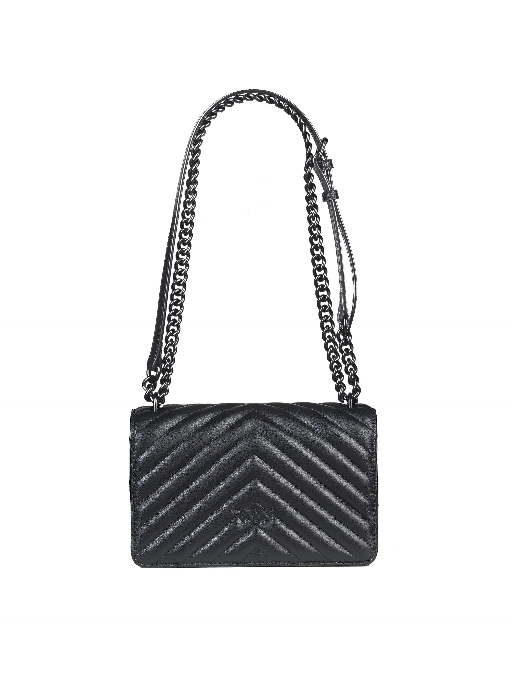 BORSA "LOVE ONE MINI" NERA IN PELLE CHEVRON