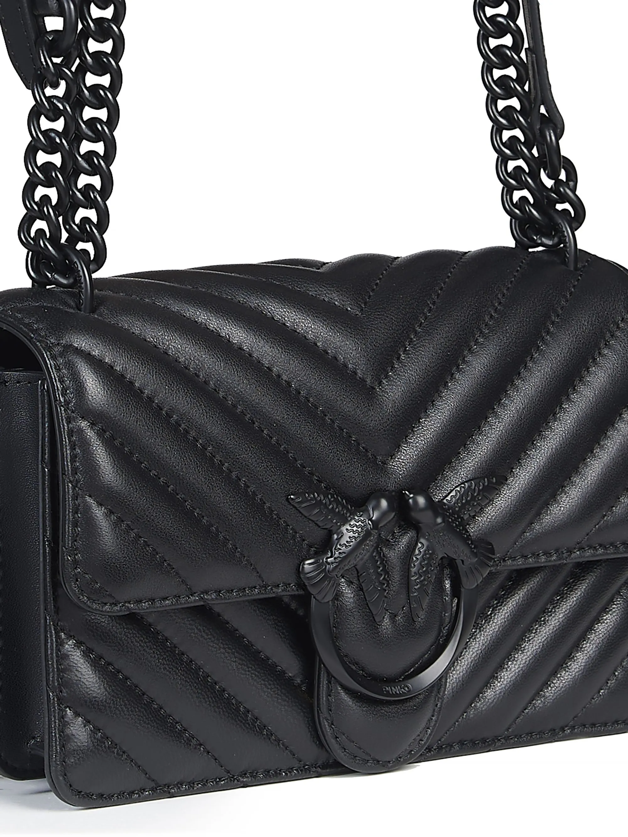 BORSA "LOVE ONE MINI" NERA IN PELLE CHEVRON