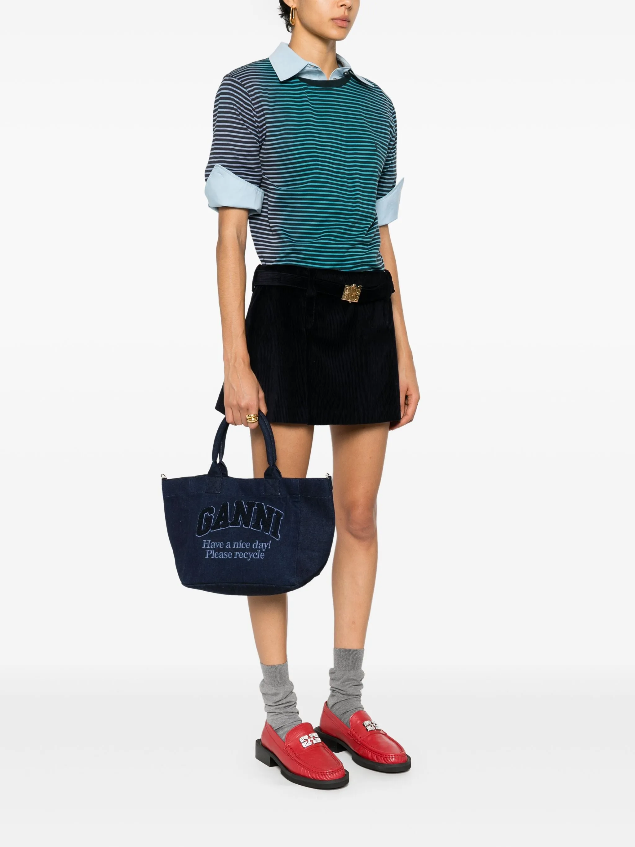 Borsa shopping piccola in denim