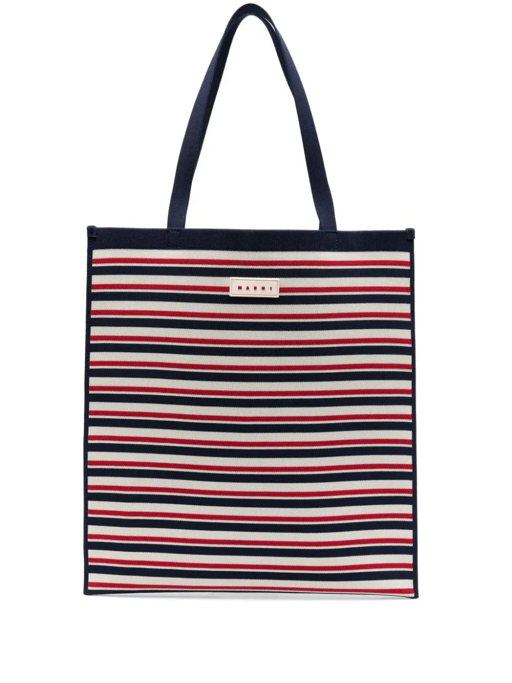 Borsa tote a righe con applicazione