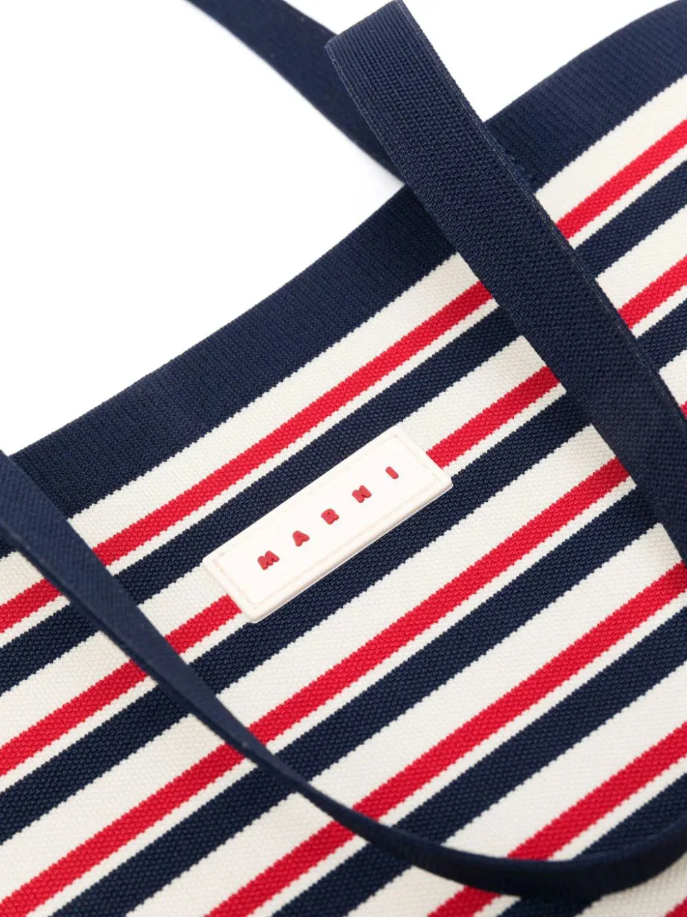 Borsa tote a righe con applicazione