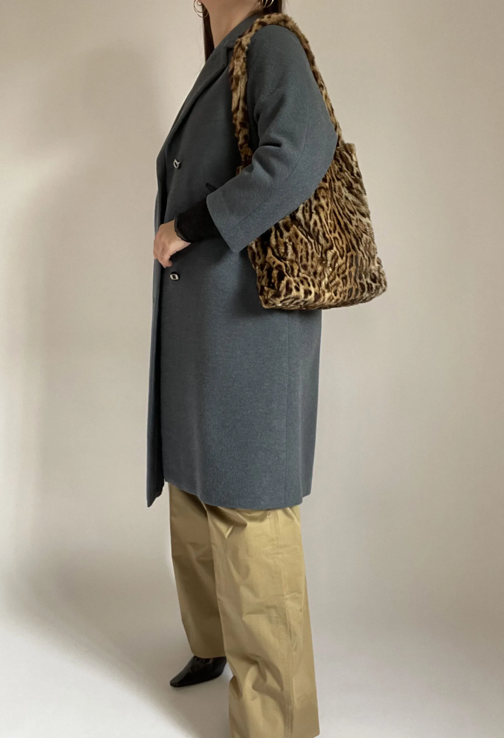 Borsa vintage artigianale in pelliccia di Ocelot
