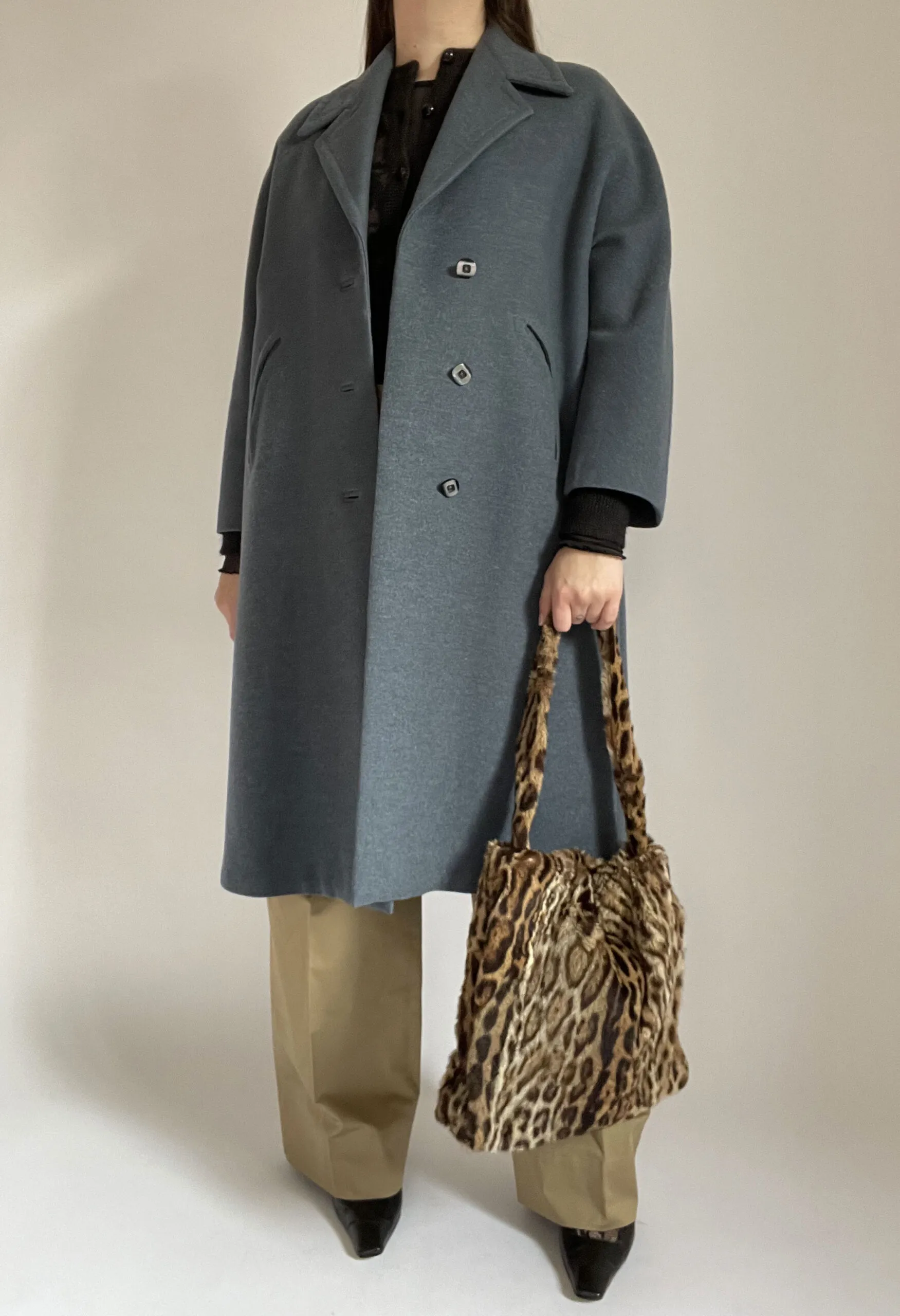 Borsa vintage artigianale in pelliccia di Ocelot