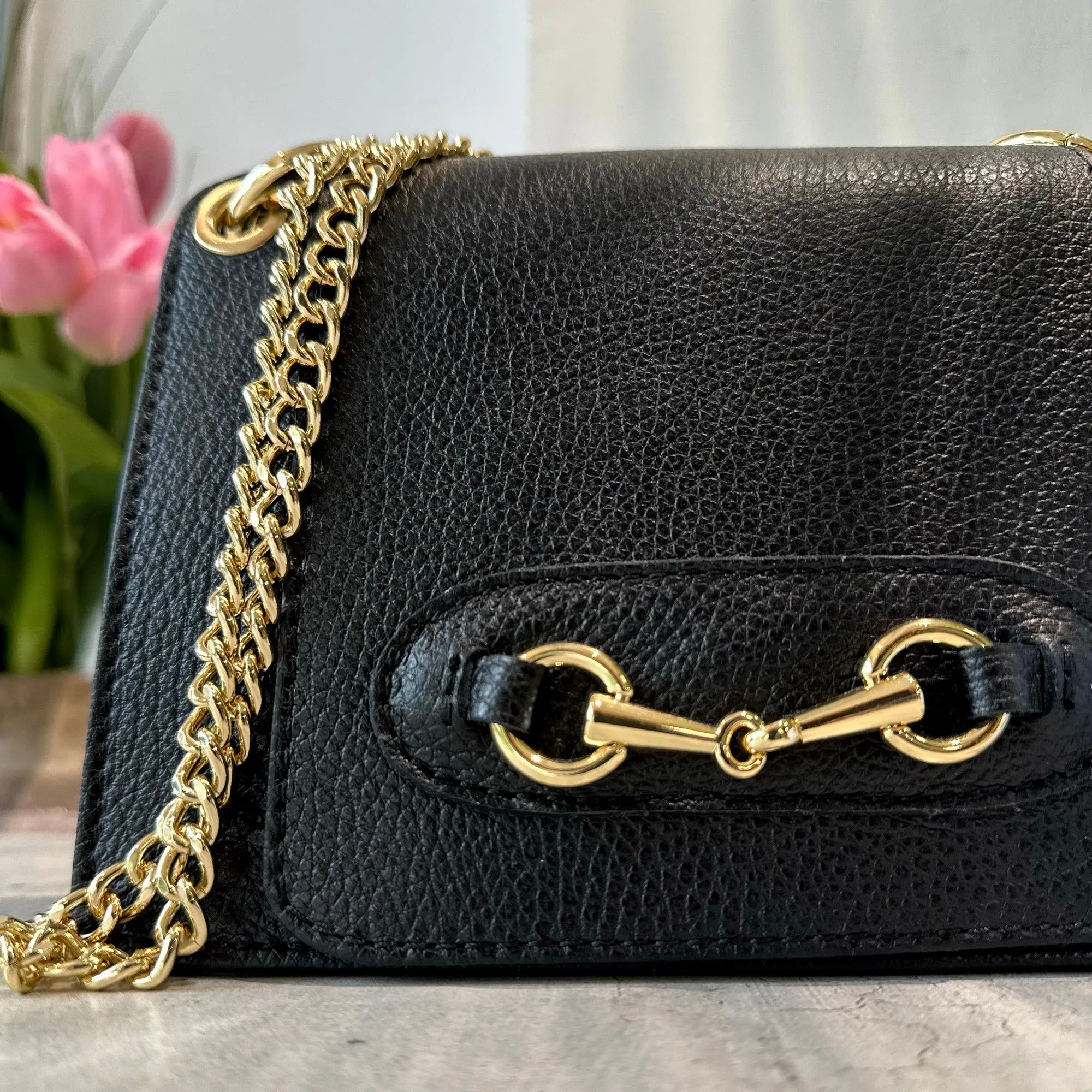 Borsettina Pochette Nera Mini Tracolla Catena