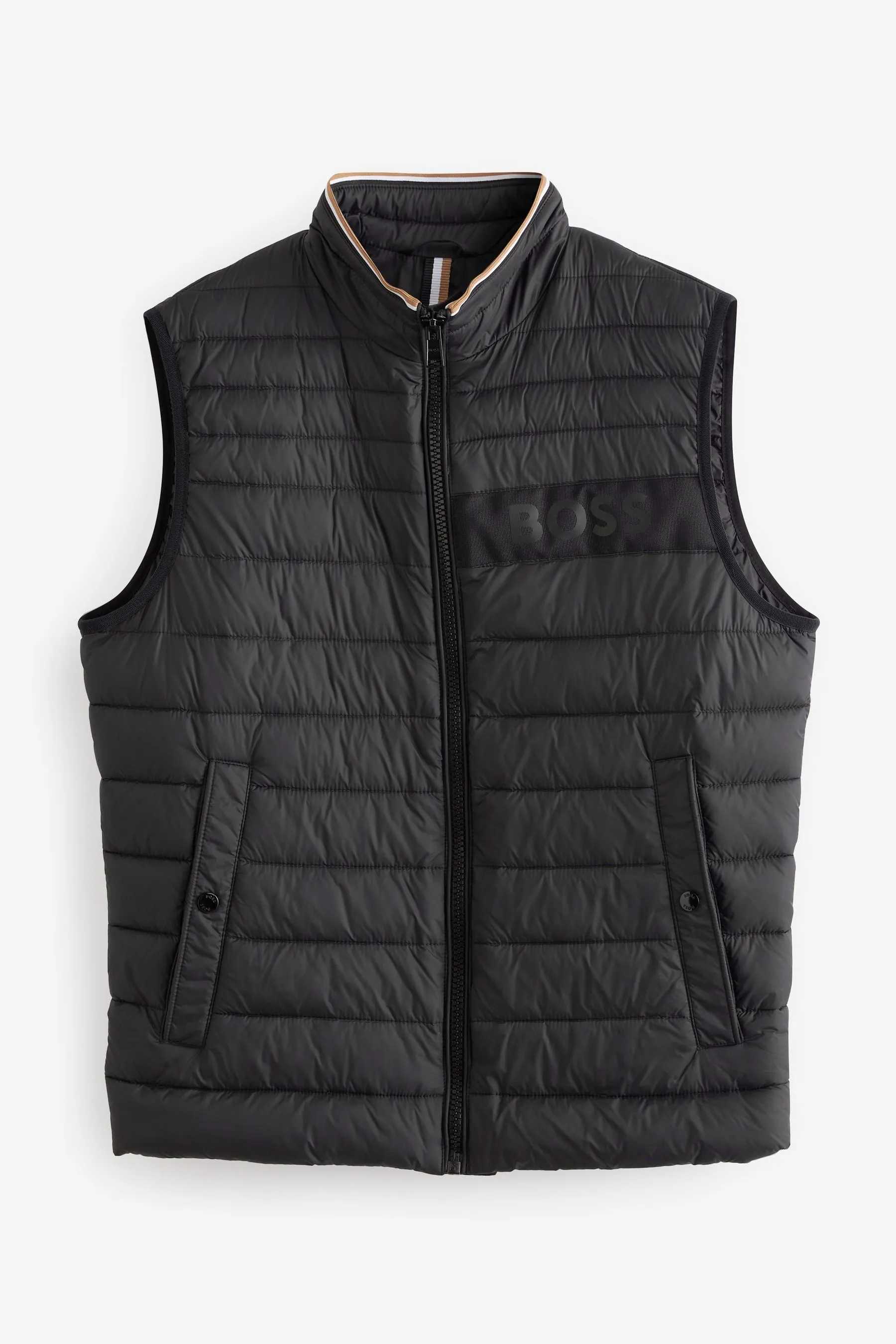 BOSS - Gilet trapuntato impermeabile con logo 3D