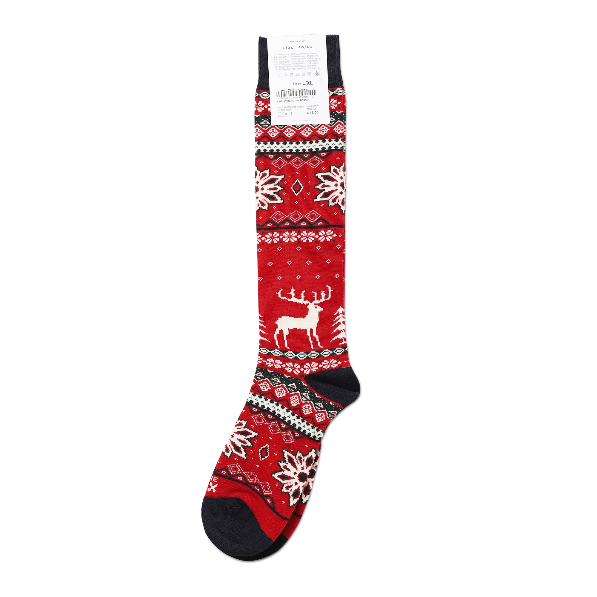 Calze lunghe christmas - CHRISTMANS10 ROSSO