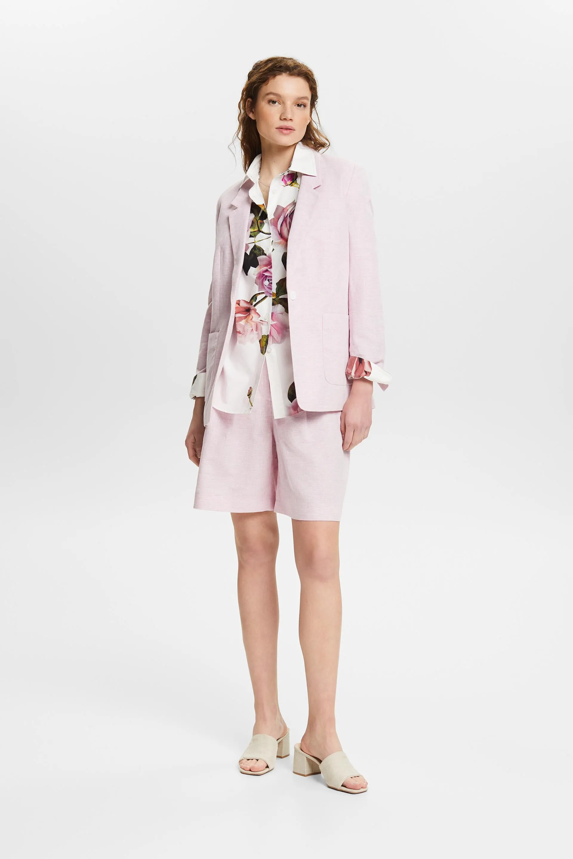 Camicia button-up in popeline di cotone stampato