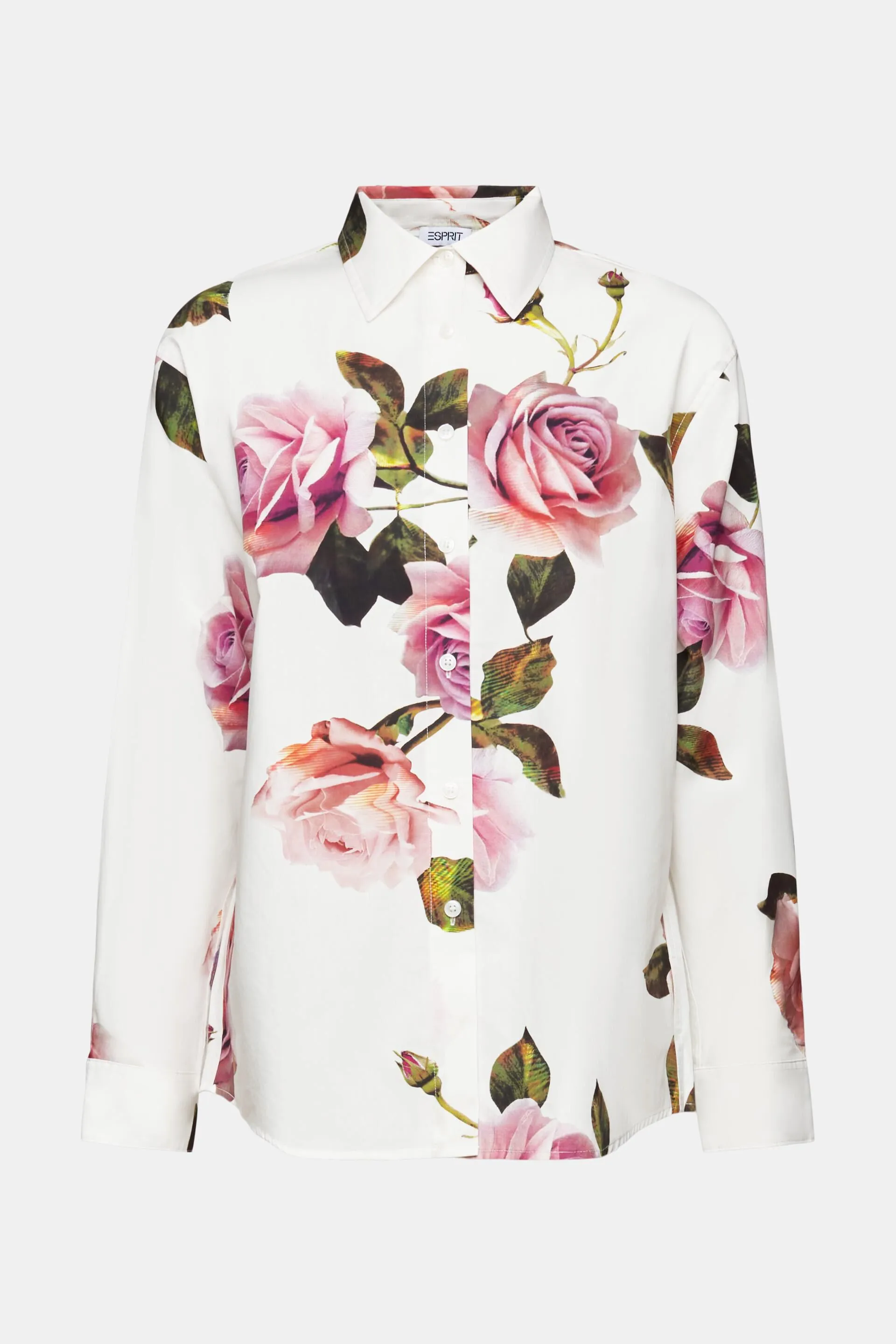 Camicia button-up in popeline di cotone stampato