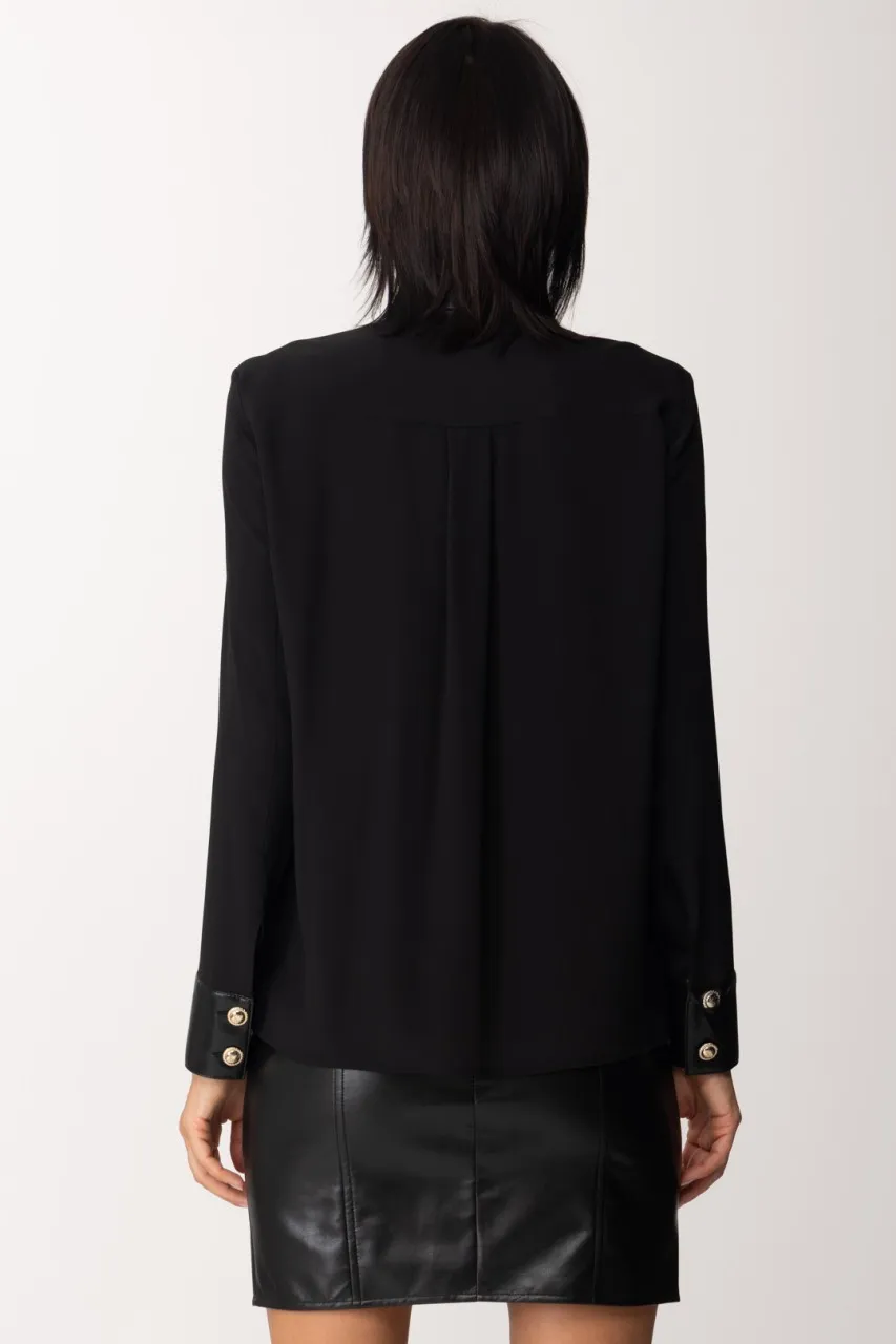 Camicia con dettagli spalmati NERO/NERO
