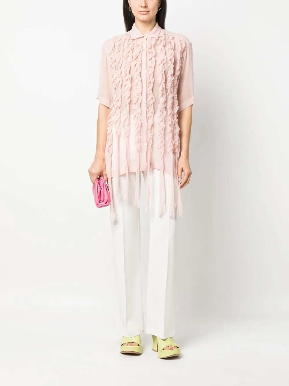 camicia con rouches