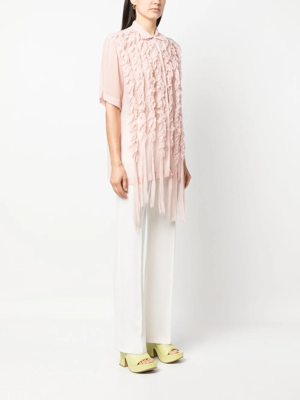 camicia con rouches