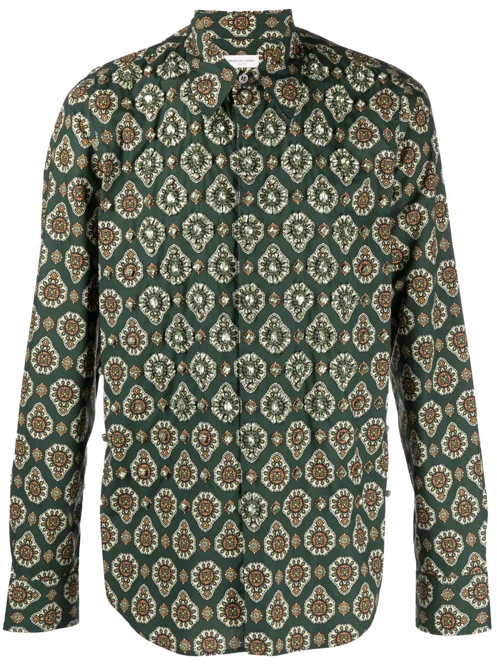 camicia fantasia con applicazioni