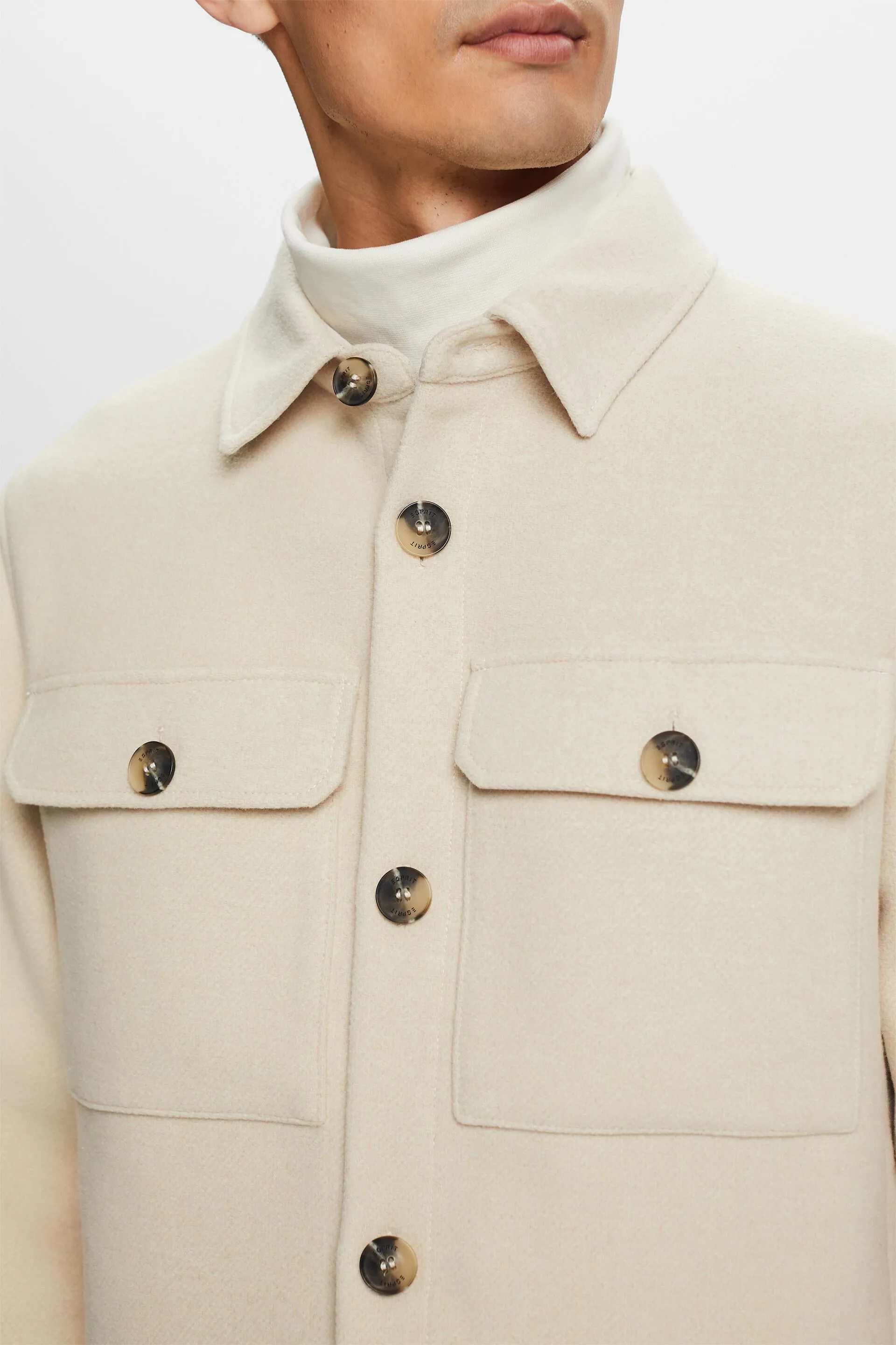 Camicia in misto lana spazzolato