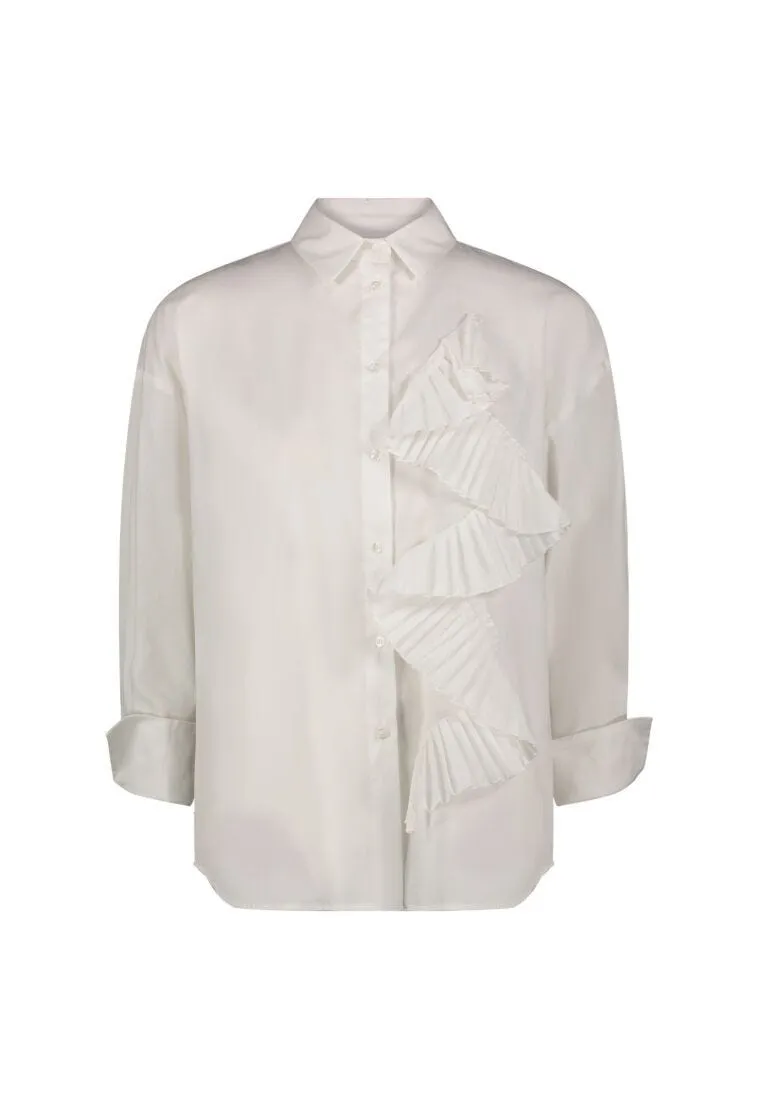 Camicia in popeline con rouches