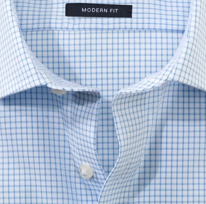 Camicia olymp a quadretti celeste modern fit puro cotone