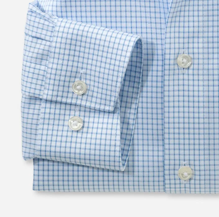 Camicia olymp a quadretti celeste modern fit puro cotone
