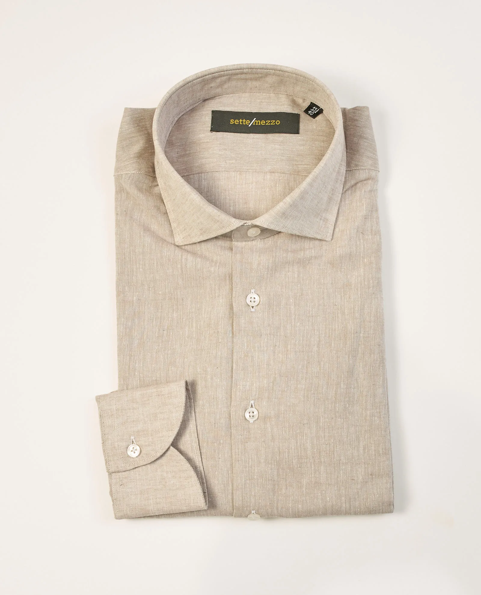 Camicia uomo Sette Mezzo a maniche lunghe in lino e cotone