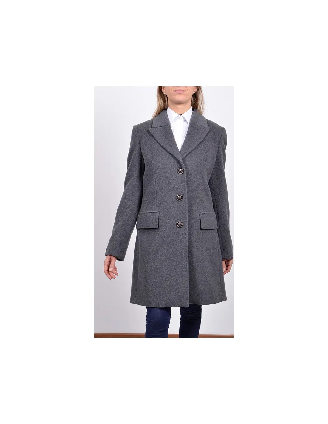 Cappottino in lana grigio mod gaia