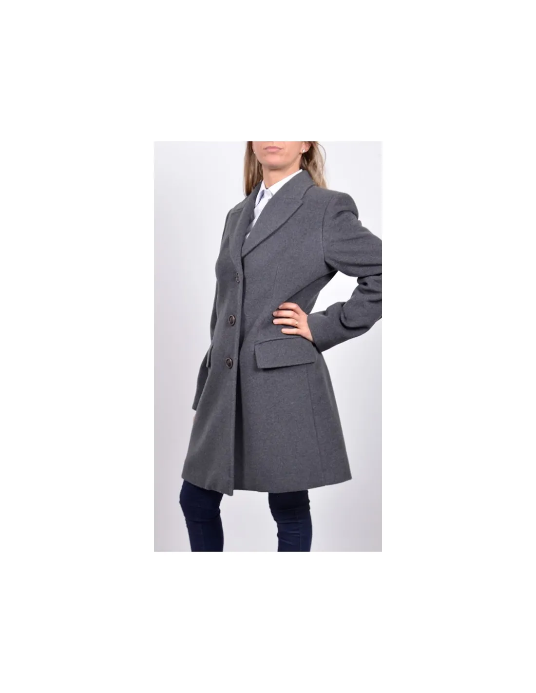 Cappottino in lana grigio mod gaia