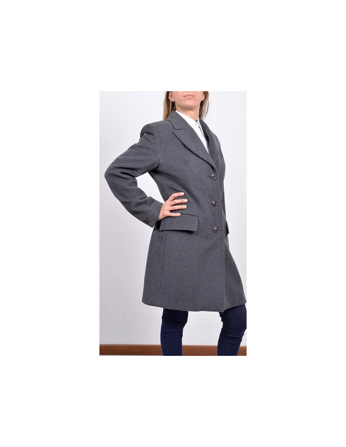 Cappottino in lana grigio mod gaia