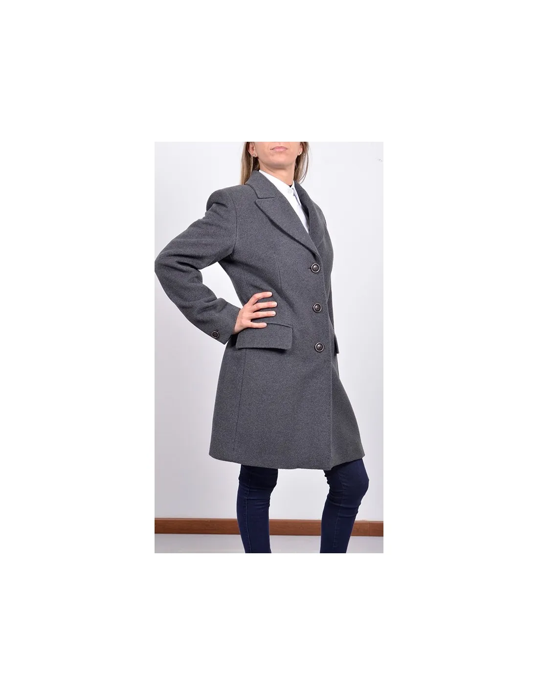 Cappottino in lana grigio mod gaia