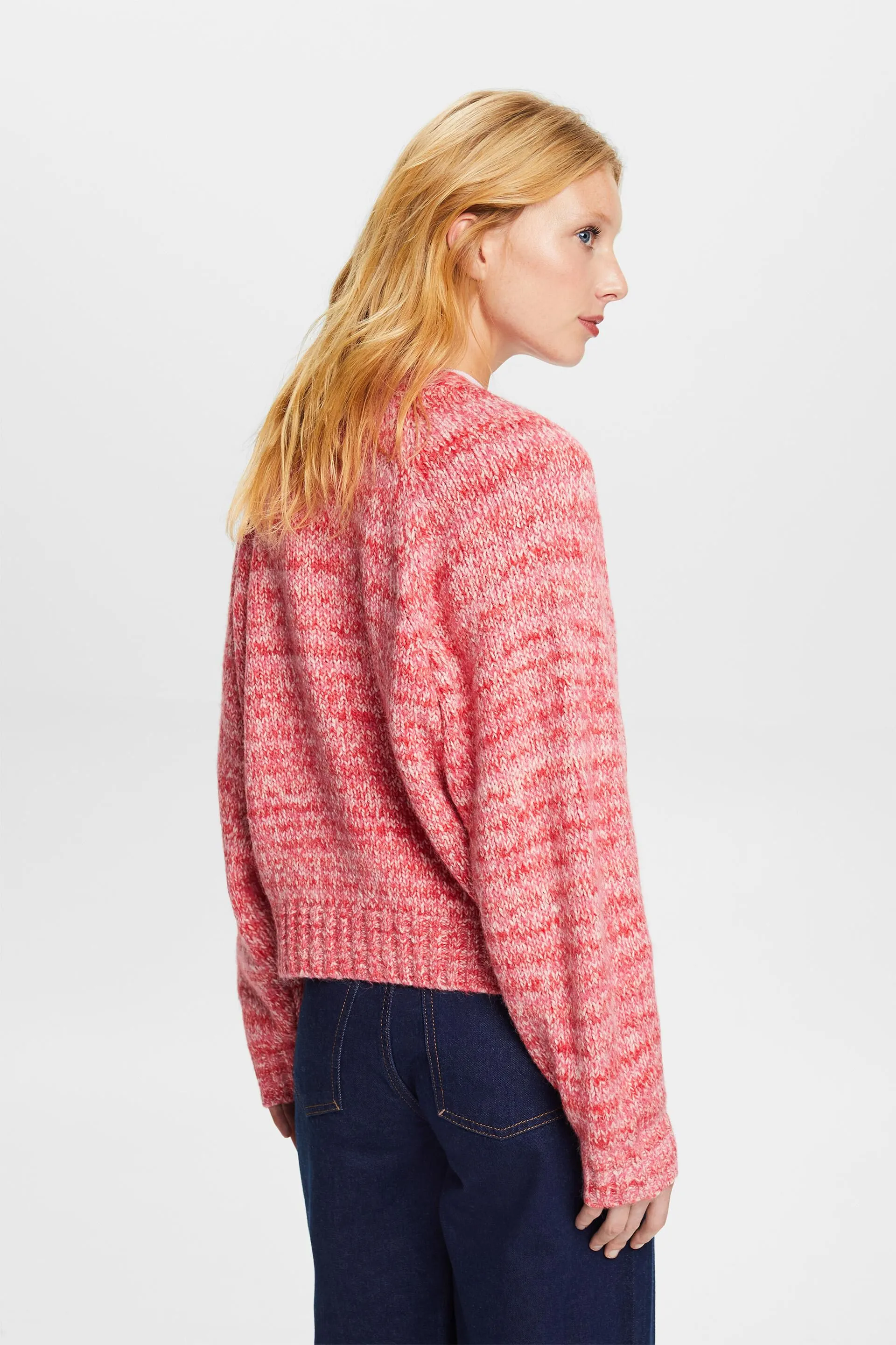 Cardigan a V con fantasia multicolore Space Dye