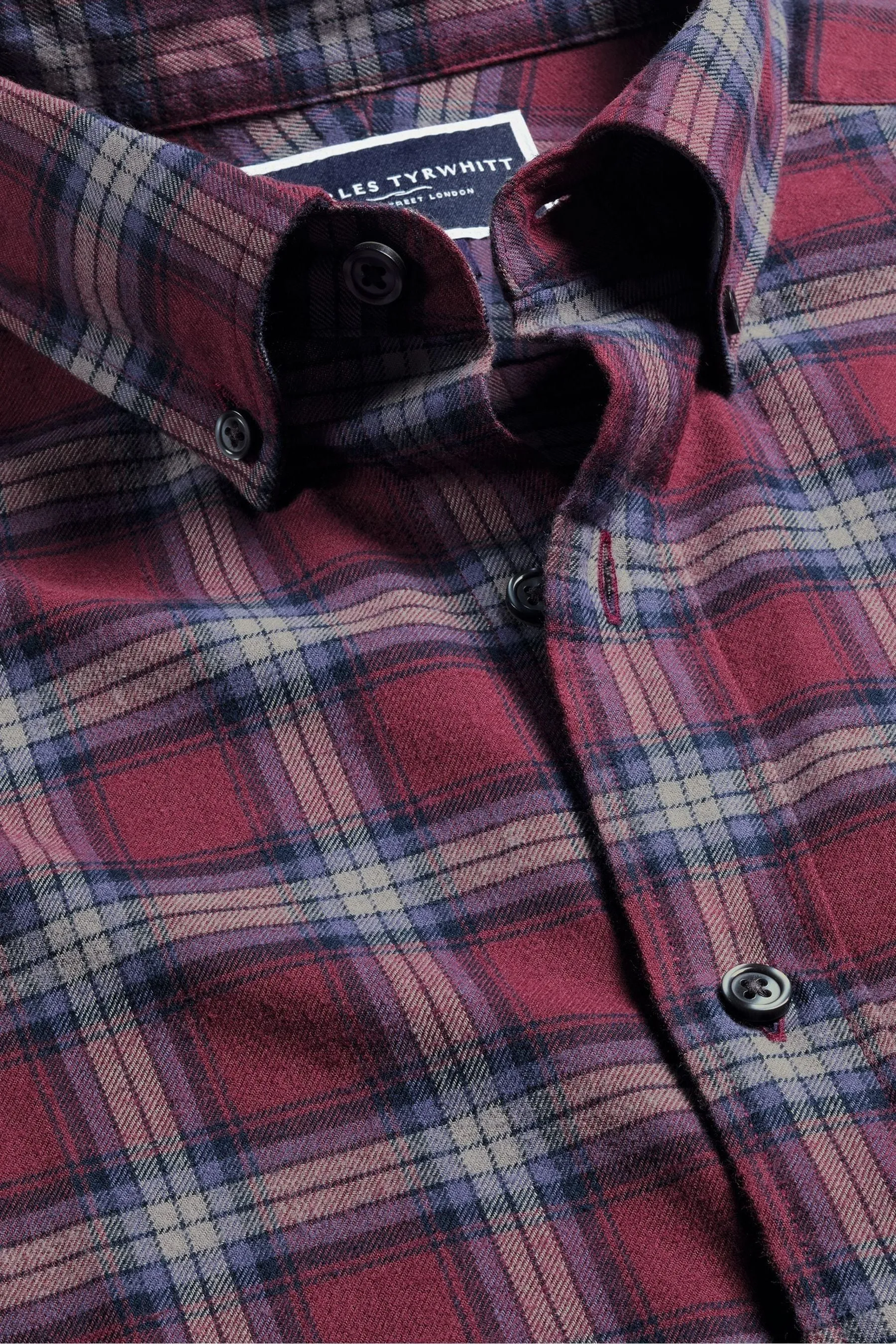 Charles Tyrwhitt A quadri - Camicia in Vestibilità attillata / Slim spazzolata in flanella