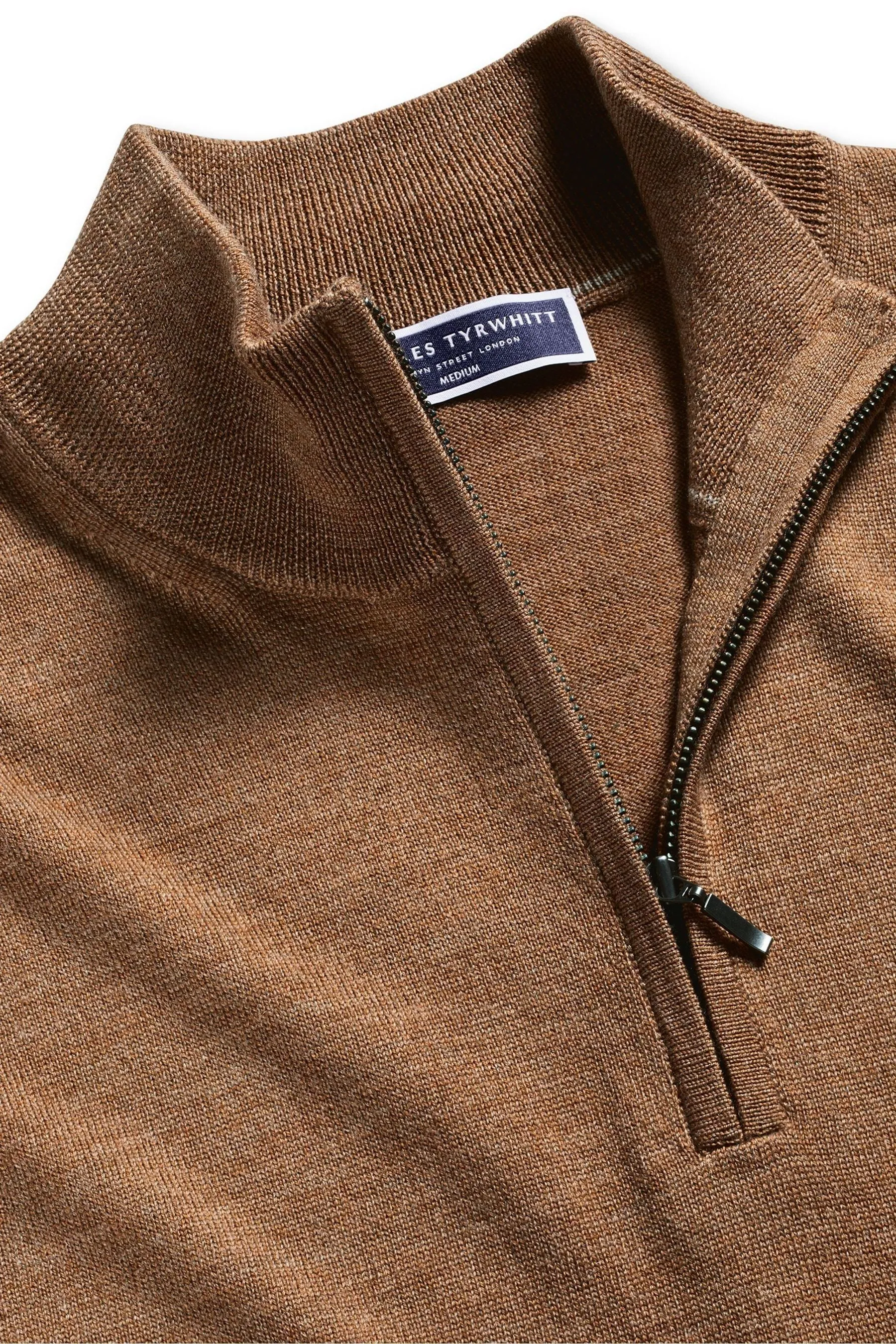 Charles Tyrwhitt - Maglia con zip in lana merino